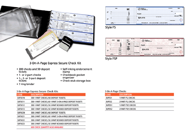 3-On-A-Page Check Kits