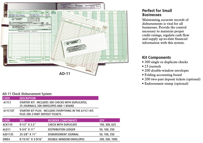 One-Write Check Disbursement System
