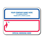 preprinted mailing sticker